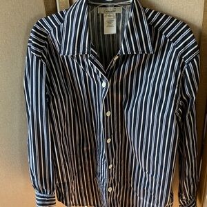 FINAL MARKDOWN Freedom to change ladies Blue and White Striped Shirt small